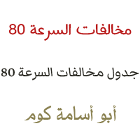 جدول مخالفات السرعة 80